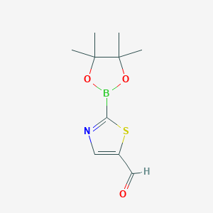molecular formula C10H14BNO3S B7954020 2-(Tetramethyl-1,3,2-dioxaborolan-2-yl)-1,3-thiazole-5-carbaldehyde 