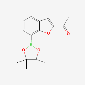 molecular formula C16H19BO4 B7954024 1-[7-(Tetramethyl-1,3,2-dioxaborolan-2-yl)-1-benzofuran-2-yl]ethan-1-one 