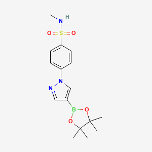 molecular formula C16H22BN3O4S B7954026 N-Methyl-4-[4-(tetramethyl-1,3,2-dioxaborolan-2-yl)pyrazol-1-yl]benzenesulfonamide 