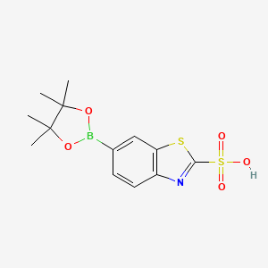 molecular formula C13H16BNO5S2 B7954030 6-(Tetramethyl-1,3,2-dioxaborolan-2-yl)-1,3-benzothiazole-2-sulfonic acid 
