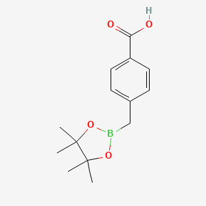 molecular formula C14H19BO4 B7954043 4-[(Tetramethyl-1,3,2-dioxaborolan-2-yl)methyl]benzoic acid 