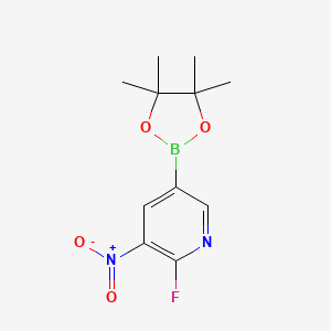 molecular formula C11H14BFN2O4 B7954068 2-Fluoro-3-nitro-5-(tetramethyl-1,3,2-dioxaborolan-2-yl)pyridine 