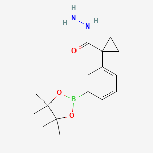 molecular formula C16H23BN2O3 B7954132 1-[3-(Tetramethyl-1,3,2-dioxaborolan-2-yl)phenyl]cyclopropane-1-carbohydrazide 