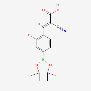 molecular formula C16H17BFNO4 B7954139 (2E)-2-Cyano-3-[2-fluoro-4-(tetramethyl-1,3,2-dioxaborolan-2-yl)phenyl]prop-2-enoic acid 