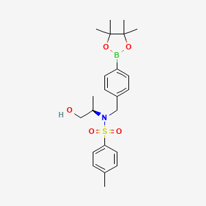 molecular formula C23H32BNO5S B7954148 (2R)-1-Hydroxy-S-(4-methylphenyl)-N-{[4-(tetramethyl-1,3,2-dioxaborolan-2-yl)phenyl]methyl}propane-2-sulfonamido 