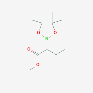 molecular formula C13H25BO4 B7954200 Ethyl 3-methyl-2-(tetramethyl-1,3,2-dioxaborolan-2-yl)butanoate 
