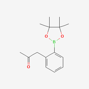 molecular formula C15H21BO3 B7954216 1-[2-(Tetramethyl-1,3,2-dioxaborolan-2-yl)phenyl]propan-2-one 