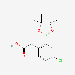 molecular formula C14H18BClO4 B7954224 [4-Chloro-2-(tetramethyl-1,3,2-dioxaborolan-2-yl)phenyl]acetic acid 