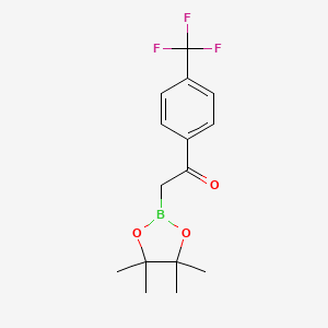 molecular formula C15H18BF3O3 B7954241 2-(Tetramethyl-1,3,2-dioxaborolan-2-yl)-1-[4-(trifluoromethyl)phenyl]ethanone 