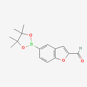 molecular formula C15H17BO4 B7954252 2-Formylbenzofuran-5-boronic acid pinacol ester 
