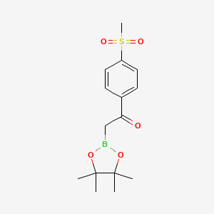 molecular formula C15H21BO5S B7954259 1-(4-Methanesulfonylphenyl)-2-(tetramethyl-1,3,2-dioxaborolan-2-yl)ethanone 