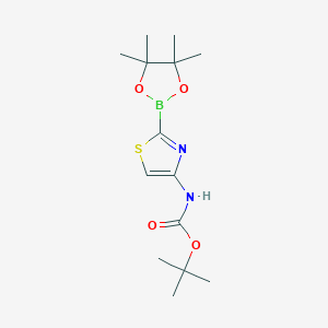 molecular formula C14H23BN2O4S B7954270 tert-Butyl N-[2-(tetramethyl-1,3,2-dioxaborolan-2-yl)-1,3-thiazol-4-yl]carbamate 