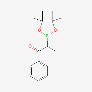 molecular formula C15H21BO3 B7954290 1-Phenyl-2-(tetramethyl-1,3,2-dioxaborolan-2-yl)propan-1-one 