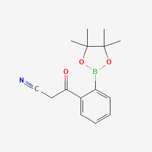 molecular formula C15H18BNO3 B7954293 3-Oxo-3-[2-(tetramethyl-1,3,2-dioxaborolan-2-yl)phenyl]propanenitrile 