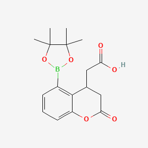 molecular formula C17H21BO6 B7954296 [2-Oxo-5-(tetramethyl-1,3,2-dioxaborolan-2-yl)-3,4-dihydro-1-benzopyran-4-yl]acetic acid 