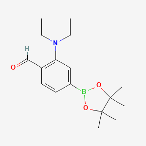 molecular formula C17H26BNO3 B7954305 2-(Diethylamino)-4-(tetramethyl-1,3,2-dioxaborolan-2-yl)benzaldehyde 