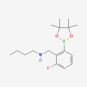 molecular formula C17H27BFNO2 B7954311 Butyl({[2-fluoro-6-(tetramethyl-1,3,2-dioxaborolan-2-yl)phenyl]methyl})amine 