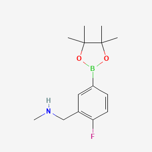 {[2-Fluoro-5-(tetramethyl-1,3,2-dioxaborolan-2-yl)phenyl]methyl}(methyl)amine