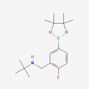 tert-Butyl({[2-fluoro-5-(tetramethyl-1,3,2-dioxaborolan-2-yl)phenyl]methyl})amine