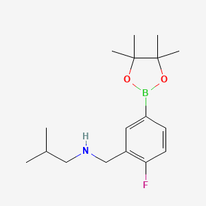 molecular formula C17H27BFNO2 B7954344 {[2-Fluoro-5-(tetramethyl-1,3,2-dioxaborolan-2-yl)phenyl]methyl}(2-methylpropyl)amine 