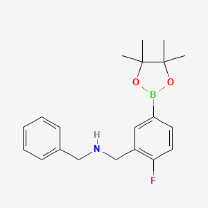 molecular formula C20H25BFNO2 B7954348 Benzyl({[2-fluoro-5-(tetramethyl-1,3,2-dioxaborolan-2-yl)phenyl]methyl})amine 
