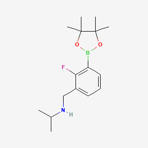 molecular formula C16H25BFNO2 B7954358 {[2-Fluoro-3-(tetramethyl-1,3,2-dioxaborolan-2-yl)phenyl]methyl}(isopropyl)amine 