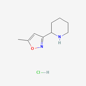 molecular formula C9H15ClN2O B7954432 5-Methyl-3-piperidin-2-yl-1,2-oxazole;hydrochloride 