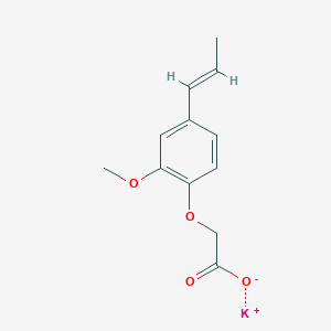 molecular formula C12H13KO4 B7954518 acetic acid, [2-methoxy-4-[(1E)-1-propenyl]phenoxy]-, potassium salt 
