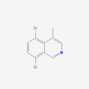 molecular formula C10H7Br2N B7954569 5,8-Dibromo-4-methylisoquinoline 