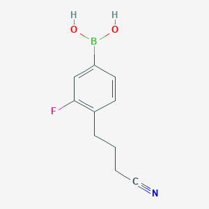 molecular formula C10H11BFNO2 B7954650 [4-(3-Cyanopropyl)-3-fluorophenyl]boronic acid 
