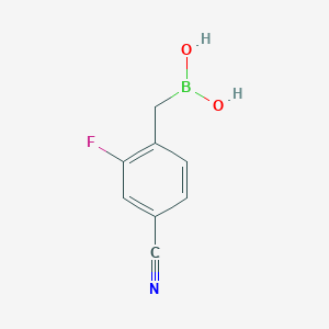 molecular formula C8H7BFNO2 B7954652 [(4-Cyano-2-fluorophenyl)methyl]boronic acid 