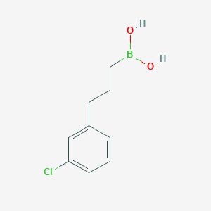 molecular formula C9H12BClO2 B7954664 [3-(3-Chlorophenyl)propyl]boronic acid 