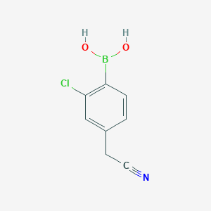 molecular formula C8H7BClNO2 B7954686 [2-Chloro-4-(cyanomethyl)phenyl]boronic acid 