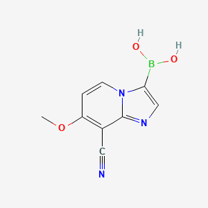 molecular formula C9H8BN3O3 B7954723 {8-Cyano-7-methoxyimidazo[1,2-a]pyridin-3-yl}boronic acid 
