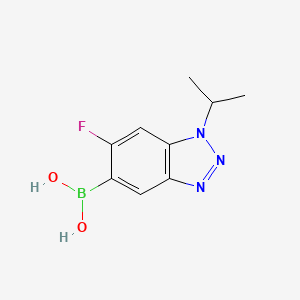 molecular formula C9H11BFN3O2 B7954763 (6-Fluoro-1-isopropyl-1,2,3-benzotriazol-5-yl)boronic acid 