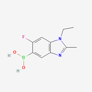 molecular formula C10H12BFN2O2 B7954774 (1-Ethyl-6-fluoro-2-methyl-1,3-benzodiazol-5-yl)boronic acid 