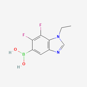 molecular formula C9H9BF2N2O2 B7954781 (1-Ethyl-6,7-difluoro-1,3-benzodiazol-5-yl)boronic acid 