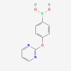 molecular formula C10H9BN2O3 B7954783 [4-(Pyrimidin-2-yloxy)phenyl]boronic acid 