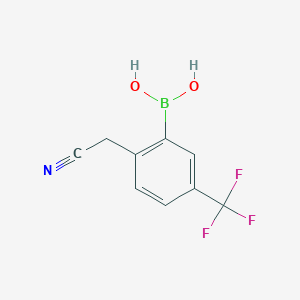 molecular formula C9H7BF3NO2 B7954787 [2-(Cyanomethyl)-5-(trifluoromethyl)phenyl]boronic acid 
