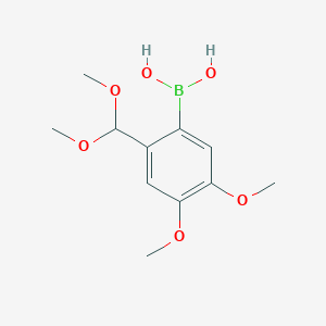 molecular formula C11H17BO6 B7954792 [2-(Dimethoxymethyl)-4,5-dimethoxyphenyl]boronic acid 