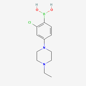 molecular formula C12H18BClN2O2 B7954817 [2-Chloro-4-(4-ethylpiperazin-1-yl)phenyl]boronic acid 