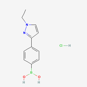 molecular formula C11H14BClN2O2 B7954827 [4-(1-Ethylpyrazol-3-yl)phenyl]boronic acid hydrochloride 