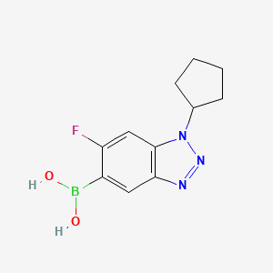 molecular formula C11H13BFN3O2 B7954848 (1-Cyclopentyl-6-fluoro-1,2,3-benzotriazol-5-yl)boronic acid 