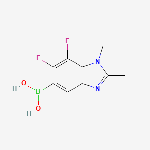 molecular formula C9H9BF2N2O2 B7954851 (6,7-Difluoro-1,2-dimethyl-1,3-benzodiazol-5-yl)boronic acid 