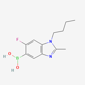 molecular formula C12H16BFN2O2 B7954854 (1-Butyl-6-fluoro-2-methyl-1,3-benzodiazol-5-yl)boronic acid 