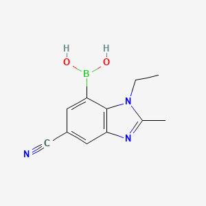 molecular formula C11H12BN3O2 B7954867 (6-Cyano-3-ethyl-2-methyl-1,3-benzodiazol-4-yl)boronic acid 
