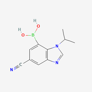 molecular formula C11H12BN3O2 B7954870 (6-Cyano-3-isopropyl-1,3-benzodiazol-4-yl)boronic acid 
