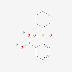 molecular formula C12H17BO4S B7954873 [2-(Cyclohexanesulfonyl)phenyl]boronic acid 