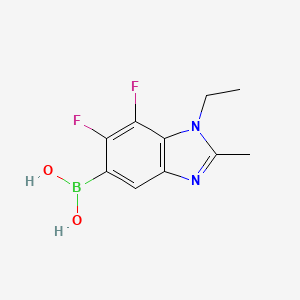molecular formula C10H11BF2N2O2 B7954884 (1-Ethyl-6,7-difluoro-2-methyl-1,3-benzodiazol-5-yl)boronic acid 