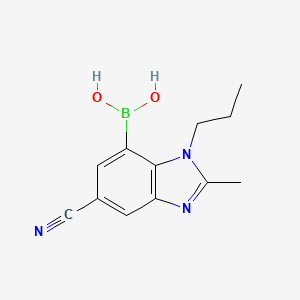 molecular formula C12H14BN3O2 B7954889 (6-Cyano-2-methyl-3-propyl-1,3-benzodiazol-4-yl)boronic acid 